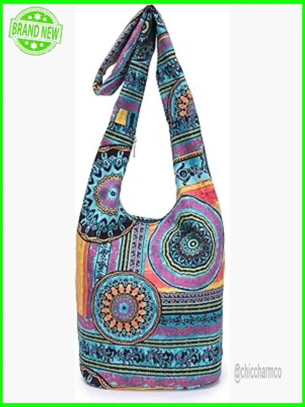 Large Canvas Hobo Crossbody Bag with Zipper Pockets for Daily Use